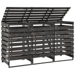 Magazie de pubele triplă, 210x75x121 cm, lemn masiv pin vopsit GartenMobel Dekor