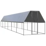Coteț de păsări pentru exterior, 2x12x2 m, oțel galvanizat GartenMobel Dekor