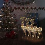 Decorațiuni ren de Crăciun, 3 buc., multicolor, 120 cm, acril GartenMobel Dekor