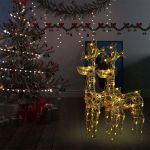 Decorațiuni reni de Crăciun, 2 buc., 60x16x100 cm, acril GartenMobel Dekor
