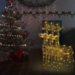 Decorațiuni reni de Crăciun, 3 buc., 60x16x100 cm, acril GartenMobel Dekor