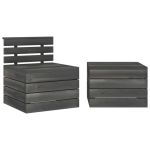 Set mobilier grădină din paleți, 2 piese, gri închis, lemn pin GartenMobel Dekor