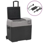 Ladă frigorifică cu roată&adaptor 40 L negru&gri polipropilenă GartenMobel Dekor