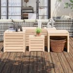 Set cutii de grădină, 4 piese, lemn masiv de pin GartenMobel Dekor