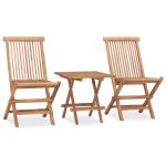 Set mobilier de exterior pliabil, 3 piese, lemn masiv tec GartenMobel Dekor
