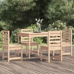 Set de dining pentru grădină, 5 piese, lemn masiv de pin GartenMobel Dekor