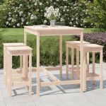Set mobilier de bar pentru grădină, 5 piese, lemn masiv de pin GartenMobel Dekor