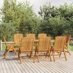 Set mobilier de grădină, 9 piese, lemn masiv de tec GartenMobel Dekor