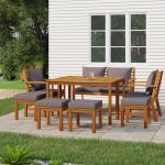 Set mobilier de grădină cu perne, 9 piese, lemn masiv de acacia GartenMobel Dekor