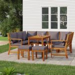 Set mobilier de grădină cu perne, 9 piese, lemn masiv de acacia GartenMobel Dekor