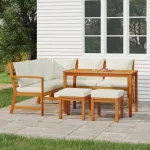 Set mobilier grădină cu perne, 6 piese, lemn masiv acacia GartenMobel Dekor