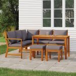 Set mobilier grădină cu perne, 6 piese, lemn masiv acacia GartenMobel Dekor