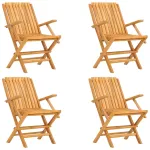 Scaune de grădină pliante, 4 buc., 61x67x90 cm, lemn masiv tec GartenMobel Dekor