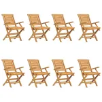 Scaune de grădină pliante, 8 buc., 56x63x90 cm, lemn masiv tec GartenMobel Dekor