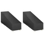 Huse șezlong, 2 buc, 12 ocheți, 200x65x35/60 cm, polietilenă GartenMobel Dekor