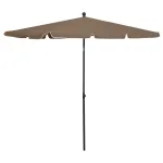 Umbrelă de grădină cu stâlp, gri taupe, 210x140 cm GartenMobel Dekor