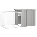 Coteț pentru iepuri, gri, 200x91x100 cm, oțel galvanizat GartenMobel Dekor