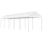 Foișor cu acoperiș, alb, 11,15x2,28x2,69 m, polietilenă GartenMobel Dekor