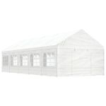 Foișor cu acoperiș, alb, 11,15x4,08x3,22 m, polietilenă GartenMobel Dekor