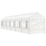 Foișor cu acoperiș, alb, 13,38x2,28x2,69 m, polietilenă GartenMobel Dekor