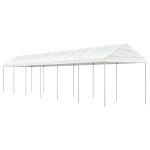 Foișor cu acoperiș, alb, 13,38x2,28x2,69 m, polietilenă GartenMobel Dekor