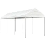 Foișor cu acoperiș, alb, 6,69x2,28x2,69 m, polietilenă GartenMobel Dekor