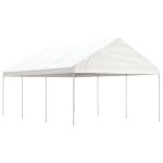 Foișor cu acoperiș, alb, 6,69x4,08x3,22 m, polietilenă GartenMobel Dekor