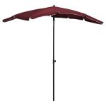 Umbrelă de grădină cu stâlp, roșu bordo, 200x130 cm GartenMobel Dekor