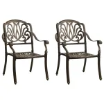 Scaune de grădină, 2 buc., bronz, aluminiu turnat GartenMobel Dekor