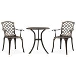 Set mobilier bistro, 3 piese, bronz, aluminiu turnat GartenMobel Dekor