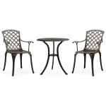 Set mobilier bistro, 3 piese, bronz, aluminiu turnat GartenMobel Dekor