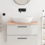 Blat de baie, 80x60x2 cm, lemn masiv netratat GartenMobel Dekor