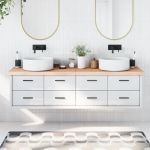Blat de baie, 180x50x(2-6) cm, lemn masiv netratat GartenMobel Dekor