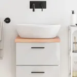 Blat de baie, maro deschis, 40x30x(2-4) cm, lemn masiv tratat GartenMobel Dekor