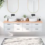 Blat de baie, maro deschis, 200x60x(2-4) cm, lemn masiv tratat GartenMobel Dekor