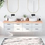 Blat de baie, maro deschis, 200x60x(2-6) cm, lemn masiv tratat GartenMobel Dekor