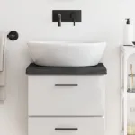 Blat de baie, gri închis, 40x40x(2-4) cm, lemn masiv tratat GartenMobel Dekor