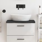 Blat de baie, gri închis, 60x30x(2-4) cm, lemn masiv tratat GartenMobel Dekor