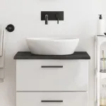 Blat de baie, gri închis, 60x50x2 cm, lemn masiv tratat GartenMobel Dekor