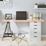 Blat de masă, 140x60x(2-6) cm, lemn masiv de stejar netratat GartenMobel Dekor