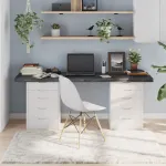 Blat de masă gri 180x50x(2-6) cm, lemn masiv stejar tratat GartenMobel Dekor