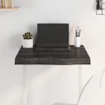 Blat de masă gri 60x60x(2-6) cm, lemn masiv stejar tratat GartenMobel Dekor