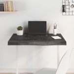 Blat de masă gri 80x60x(2-6) cm, lemn masiv stejar tratat GartenMobel Dekor