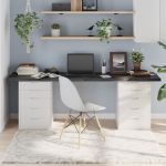Blat de masă gri 200x60x(2-4) cm, lemn masiv stejar tratat GartenMobel Dekor