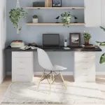 Blat de masă gri 200x60x(2-4) cm, lemn masiv stejar tratat GartenMobel Dekor