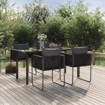 Set de servit masa pentru grădină, 5 piese, negru  GartenMobel Dekor