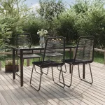 Set de servit masa pentru grădină, 5 piese, negru  GartenMobel Dekor
