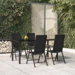 Set mobilier de grădină, 5 piese, negru, poliratan GartenMobel Dekor