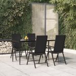 Set mobilier de grădină, 5 piese, negru, poliratan GartenMobel Dekor