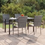 Set mobilier de grădină, 5 piese, gri, poliratan GartenMobel Dekor